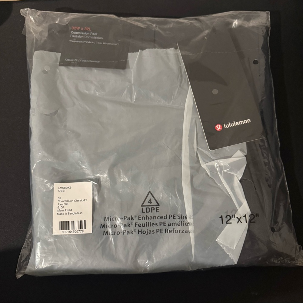 Lululemon Athletica classic fit NEW in package 32W x 32L Men’s commission style - Picture 5 of 6